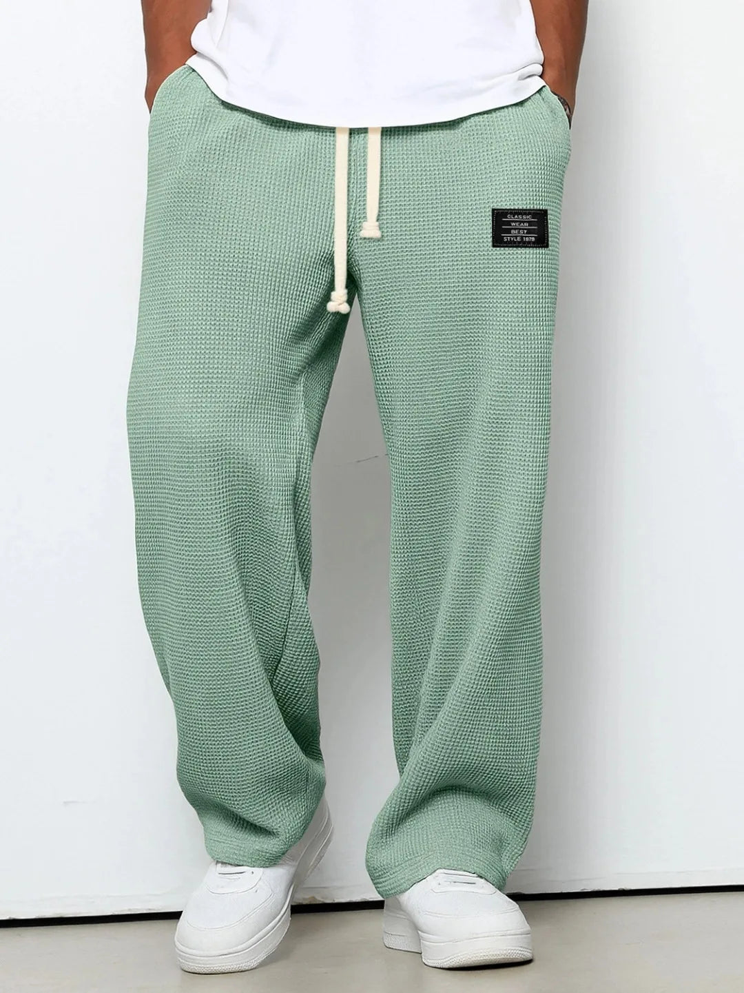 Pant Men 2026 Casual Spring/Autumn Straight-Leg Sweatpants Wide-Leg Elastic Waist Sportswear Pants Men'S Clothing