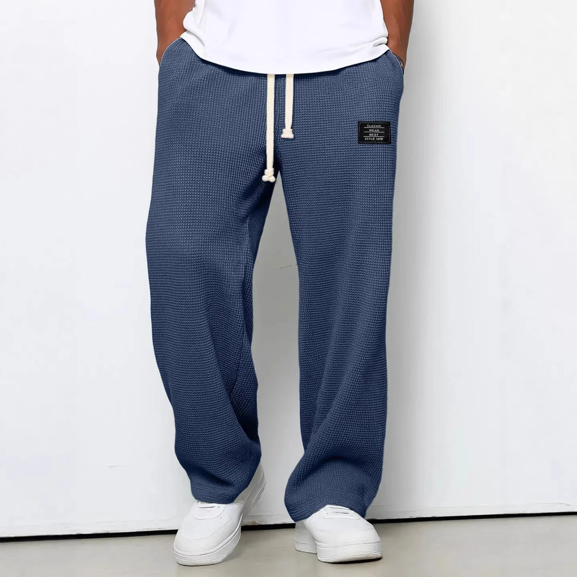 Pant Men 2026 Casual Spring/Autumn Straight-Leg Sweatpants Wide-Leg Elastic Waist Sportswear Pants Men'S Clothing