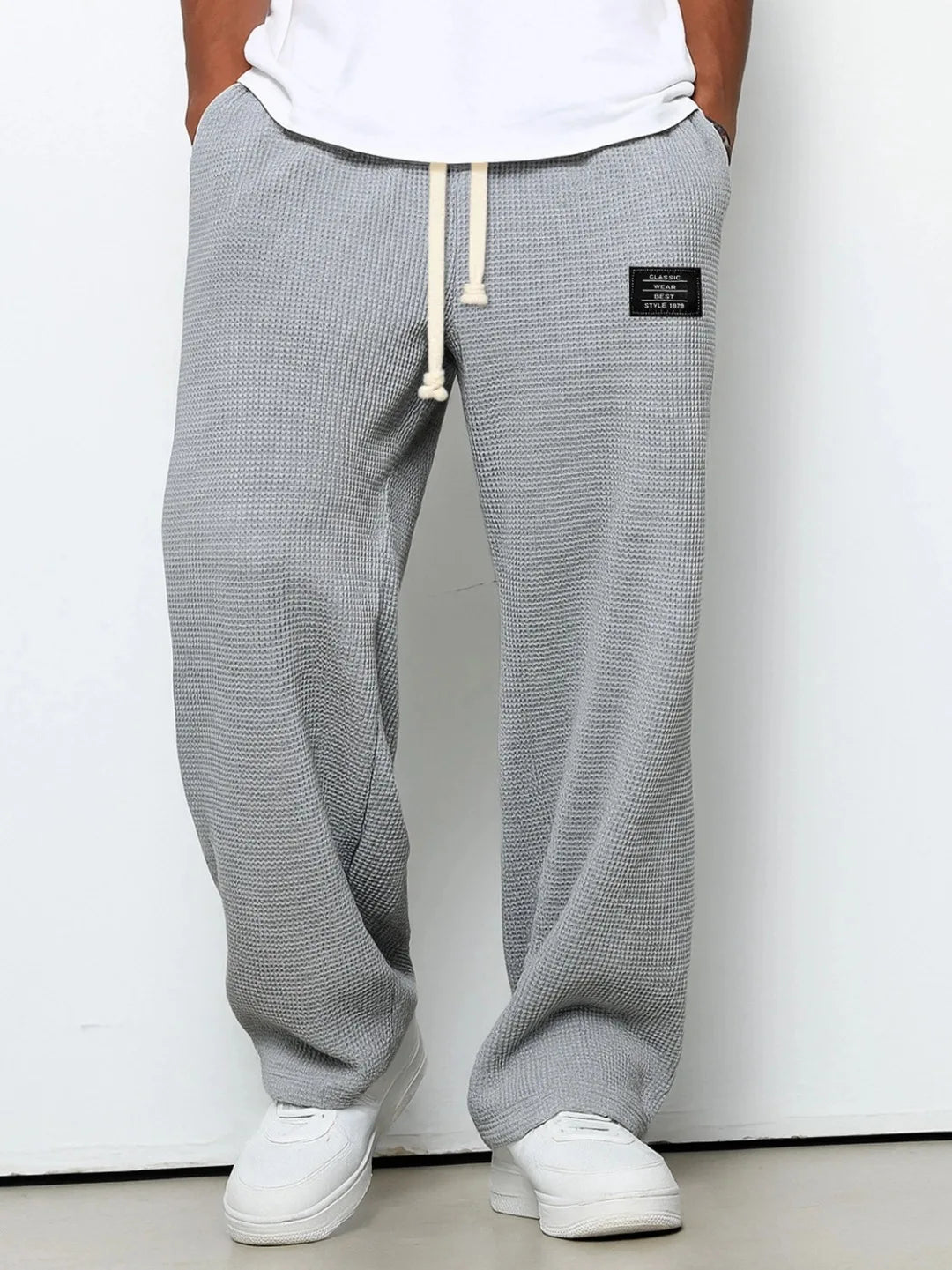 Pant Men 2026 Casual Spring/Autumn Straight-Leg Sweatpants Wide-Leg Elastic Waist Sportswear Pants Men'S Clothing