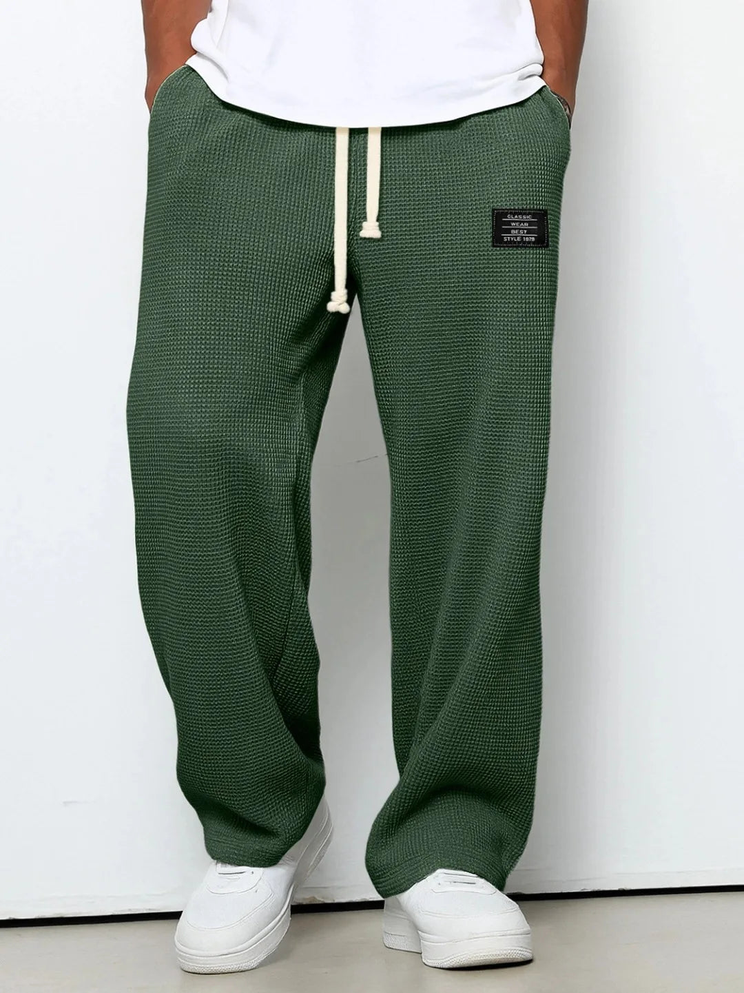 Pant Men 2026 Casual Spring/Autumn Straight-Leg Sweatpants Wide-Leg Elastic Waist Sportswear Pants Men'S Clothing