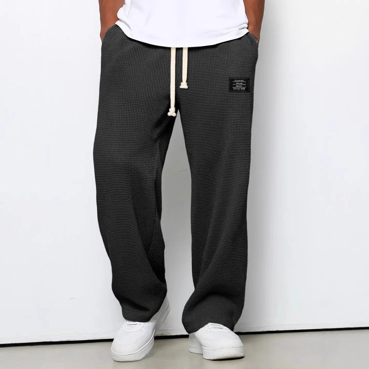 Pant Men 2026 Casual Spring/Autumn Straight-Leg Sweatpants Wide-Leg Elastic Waist Sportswear Pants Men'S Clothing