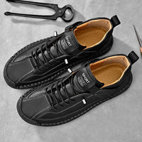 Handmade Leather Men Shoes Casual Slip on Loafers Breathable Leather Shoes Men Flats Fashion Moccasins Tooling Shoes plus Size