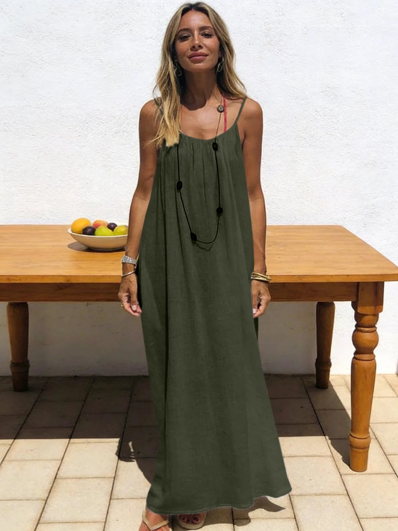 New Arrival Women'S Strapless Backless Long Loose Home Dress Comfortable Sleepwear Casual Maxi Dress