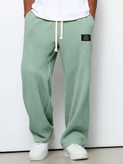 Pant Men 2026 Casual Spring/Autumn Straight-Leg Sweatpants Wide-Leg Elastic Waist Sportswear Pants Men'S Clothing