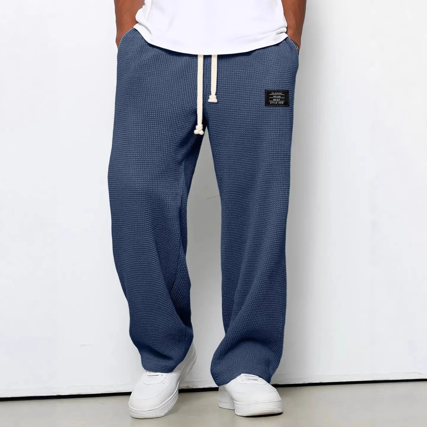 Pant Men 2026 Casual Spring/Autumn Straight-Leg Sweatpants Wide-Leg Elastic Waist Sportswear Pants Men'S Clothing