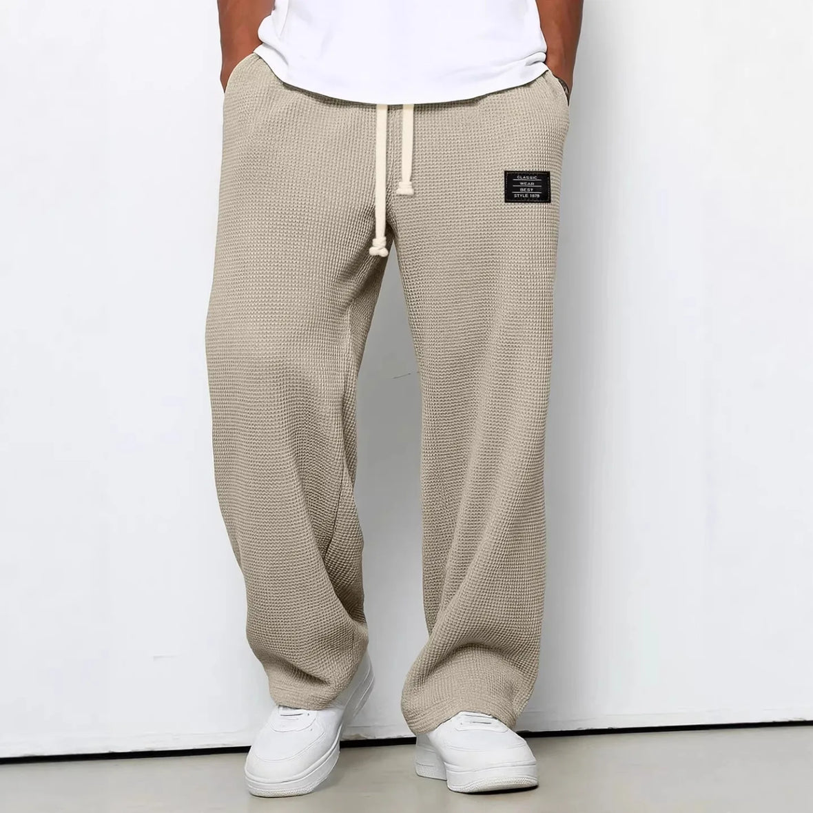Pant Men 2026 Casual Spring/Autumn Straight-Leg Sweatpants Wide-Leg Elastic Waist Sportswear Pants Men'S Clothing