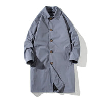 New Spring Autumn Trench Men Fashion Oversized Trench Jakcet Men Casual Windbreaker Mens Medium Length Turn down Collar Trench