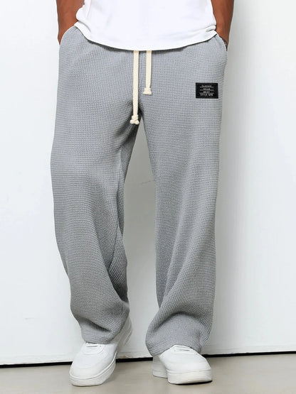 Pant Men 2026 Casual Spring/Autumn Straight-Leg Sweatpants Wide-Leg Elastic Waist Sportswear Pants Men'S Clothing