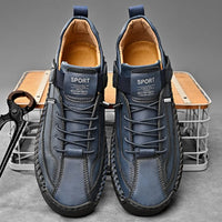 Handmade Leather Men Shoes Casual Slip on Loafers Breathable Leather Shoes Men Flats Fashion Moccasins Tooling Shoes plus Size