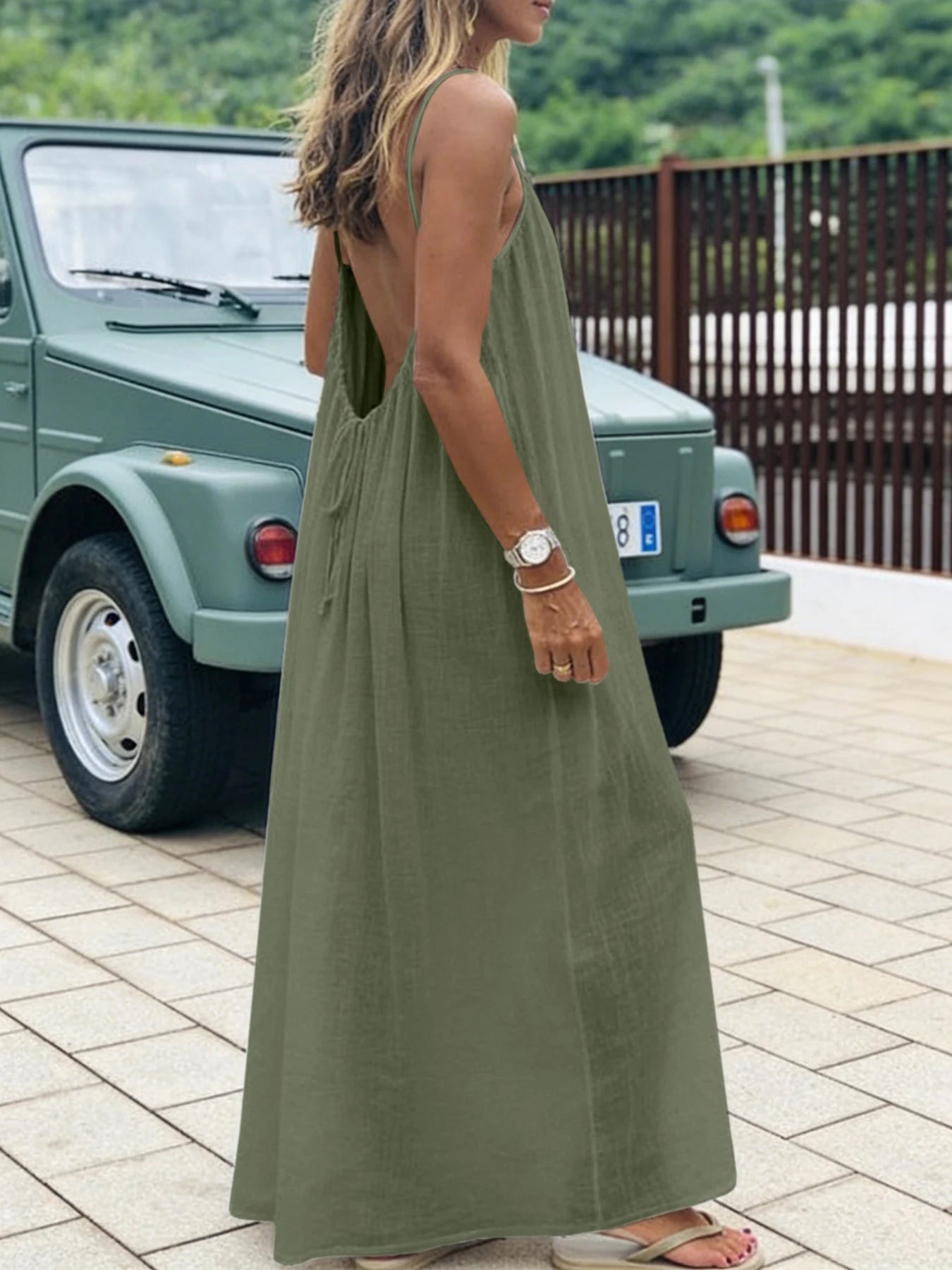 New Arrival Women'S Strapless Backless Long Loose Home Dress Comfortable Sleepwear Casual Maxi Dress