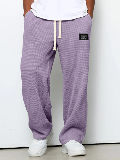 Pant Men 2026 Casual Spring/Autumn Straight-Leg Sweatpants Wide-Leg Elastic Waist Sportswear Pants Men'S Clothing